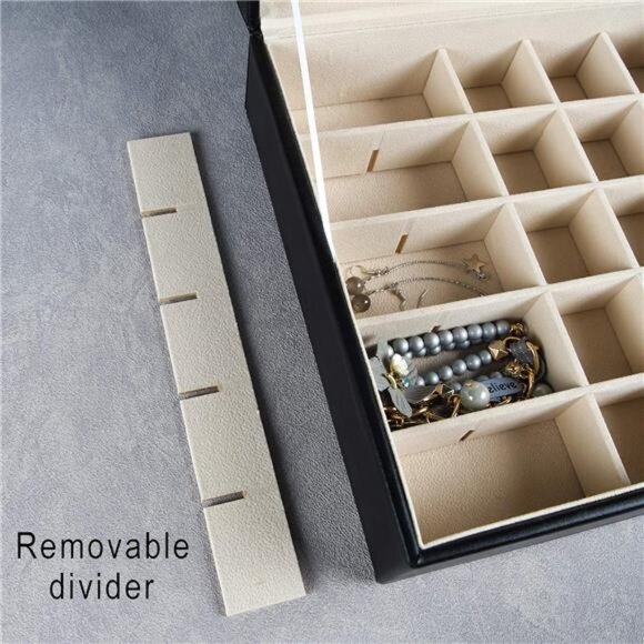 Earring Organizer Classic Jewelry Box 50 Slots Double Layer Jewelry Storage Case - Picture 5 of 8